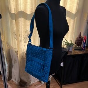 Vera Bradley Blue Quilted Crossbody Bag with Adjustable Strap